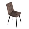 CT-281 BR4 - Stolička jedálenská, hnedá zamatová látka, nohy čierny kov
