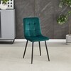 CT-281 GRN4 - Stolička jedálenská, zelená zamatová látka, nohy čierny kov