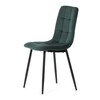 CT-281 GRN4 - Stolička jedálenská, zelená zamatová látka, nohy čierny kov