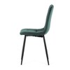 CT-281 GRN4 - Stolička jedálenská, zelená zamatová látka, nohy čierny kov