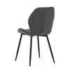 CT-285 GREY2 - Stolička jedálenská, šedá látka, čierne kovové nohy