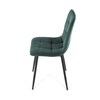 CT-281 GRN4 - Stolička jedálenská, zelená zamatová látka, nohy čierny kov
