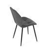 CT-285 GREY2 - Stolička jedálenská, šedá látka, čierne kovové nohy