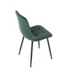 CT-281 GRN4 - Stolička jedálenská, zelená zamatová látka, nohy čierny kov