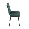 CT-281 GRN4 - Stolička jedálenská, zelená zamatová látka, nohy čierny kov