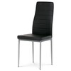 DCL-377 BK - Stolička jedálenská, čierna koženka, šedý kov