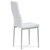 DCL-377 WT - Stolička jedálenská, biela koženka, šedý kov