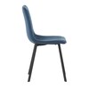 DCL-973 BLUE4 - Stolička jedálenská, modrý zamat, kov čierny mat