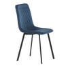 DCL-973 BLUE4 - Stolička jedálenská, modrý zamat, kov čierny mat