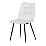 DCL-X7015 WT2 - Stolička jedálenská, biela látka, štvornohá kovová podnož, čierny mat
