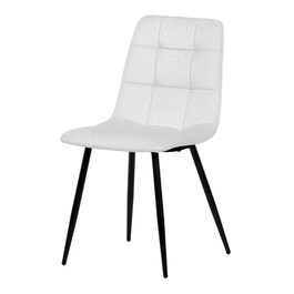 DCL-X7015 WT2 - Stolička jedálenská, biela látka, štvornohá kovová podnož, čierny mat