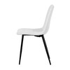 DCL-X7015 WT2 - Stolička jedálenská, biela látka, štvornohá kovová podnož, čierny mat
