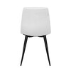 DCL-X7015 WT2 - Stolička jedálenská, biela látka, štvornohá kovová podnož, čierny mat
