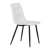 DCL-X7015 WT2 - Stolička jedálenská, biela látka, štvornohá kovová podnož, čierny mat