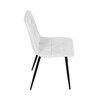 DCL-X7015 WT2 - Stolička jedálenská, biela látka, štvornohá kovová podnož, čierny mat
