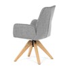 DCH-C2148 SIL2 - Jedálenská stolička s lakťovými opierkami, svetlo šedá vodeodpudivá látka, dubové nohy, otočná 360°
