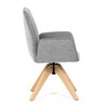 DCH-C2148 SIL2 - Jedálenská stolička s lakťovými opierkami, svetlo šedá vodeodpudivá látka, dubové nohy, otočná 360°