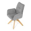 DCH-C2148 SIL2 - Jedálenská stolička s lakťovými opierkami, svetlo šedá vodeodpudivá látka, dubové nohy, otočná 360°