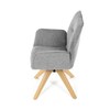 DCH-C2148 SIL2 - Jedálenská stolička s lakťovými opierkami, svetlo šedá vodeodpudivá látka, dubové nohy, otočná 360°