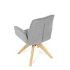 DCH-C2148 SIL2 - Jedálenská stolička s lakťovými opierkami, svetlo šedá vodeodpudivá látka, dubové nohy, otočná 360°