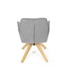 DCH-C2148 SIL2 - Jedálenská stolička s lakťovými opierkami, svetlo šedá vodeodpudivá látka, dubové nohy, otočná 360°