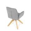 DCH-C2148 SIL2 - Jedálenská stolička s lakťovými opierkami, svetlo šedá vodeodpudivá látka, dubové nohy, otočná 360°