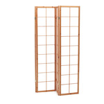 EF-E804 NAT - Paraván drevený 4 dielny, masív smrek, biela netkaná textília, prírodný odtieň