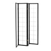 EF-E804 BK - Paraván drevený 4 dielny, masív smrek, biela netkaná textília, čierny matný lak