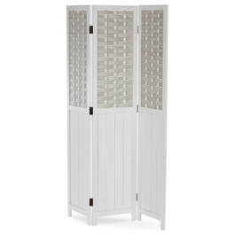 EF-L145 WT - Paraván drevený 3 dielny, masív smrek, biely