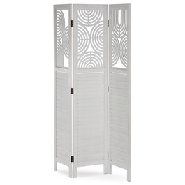 EF-L175 WT - Paraván drevený 3 dielny, masív smrek, biely