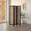 EF-L174 BK - Paraván drevený 3 dielny, masív smrek, čierny