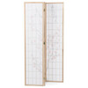EF-L185 NAT - Paraván drevený 3 dielny, masív smrek, biela netkaná textília, prírodný odtieň