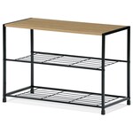 GD-413 OAK - Botník, 2 police, MDF, dekor dub sonoma, černý kov