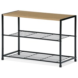 GD-413 OAK - Botník, 2 police, MDF, dekor dub sonoma, černý kov