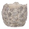 JUK1005 - Obal na kvety, betónový s dekorom pierok.