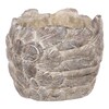 JUK1006 - Obal na kvety, betónový s dekorom pierok.