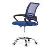 KA-L103 BLUE - Kancelárska stolička, poťah modrá látka MESH a sieťovina MESH, výškovo nastaviteľná, kovový chrómovaný kríž
