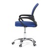 KA-L103 BLUE - Kancelárska stolička, poťah modrá látka MESH a sieťovina MESH, výškovo nastaviteľná, kovový chrómovaný kríž