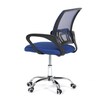 KA-L103 BLUE - Kancelárska stolička, poťah modrá látka MESH a sieťovina MESH, výškovo nastaviteľná, kovový chrómovaný kríž