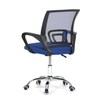 KA-L103 BLUE - Kancelárska stolička, poťah modrá látka MESH a sieťovina MESH, výškovo nastaviteľná, kovový chrómovaný kríž