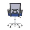 KA-L103 BLUE - Kancelárska stolička, poťah modrá látka MESH a sieťovina MESH, výškovo nastaviteľná, kovový chrómovaný kríž