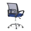 KA-L103 BLUE - Kancelárska stolička, poťah modrá látka MESH a sieťovina MESH, výškovo nastaviteľná, kovový chrómovaný kríž