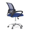 KA-L103 BLUE - Kancelárska stolička, poťah modrá látka MESH a sieťovina MESH, výškovo nastaviteľná, kovový chrómovaný kríž