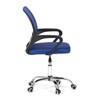 KA-L103 BLUE - Kancelárska stolička, poťah modrá látka MESH a sieťovina MESH, výškovo nastaviteľná, kovový chrómovaný kríž