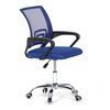 KA-L103 BLUE - Kancelárska stolička, poťah modrá látka MESH a sieťovina MESH, výškovo nastaviteľná, kovový chrómovaný kríž