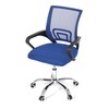 KA-L103 BLUE - Kancelárska stolička, poťah modrá látka MESH a sieťovina MESH, výškovo nastaviteľná, kovový chrómovaný kríž