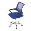 KA-L103 BLUE - Kancelárska stolička, poťah modrá látka MESH a sieťovina MESH, výškovo nastaviteľná, kovový chrómovaný kríž
