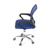 KA-L103 BLUE - Kancelárska stolička, poťah modrá látka MESH a sieťovina MESH, výškovo nastaviteľná, kovový chrómovaný kríž
