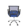 KA-L103 BLUE - Kancelárska stolička, poťah modrá látka MESH a sieťovina MESH, výškovo nastaviteľná, kovový chrómovaný kríž