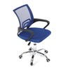 KA-L103 BLUE - Kancelárska stolička, poťah modrá látka MESH a sieťovina MESH, výškovo nastaviteľná, kovový chrómovaný kríž
